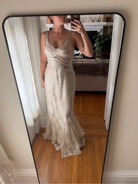 JS Collections Ivory Lace Mermaid Wedding Dress